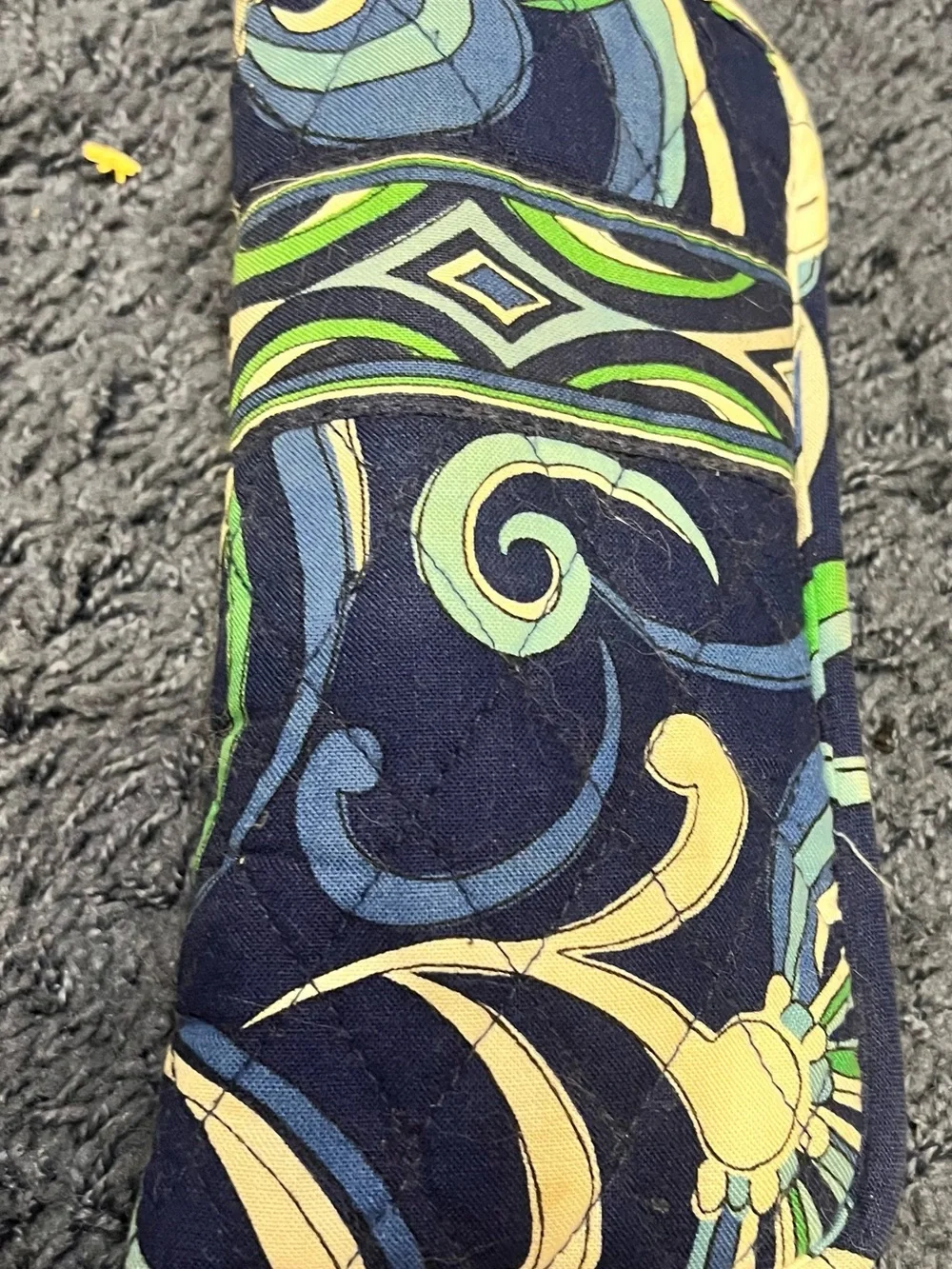 Vera Bradley Retired Mediterranean Blue Quilted Soft Eyeglass Case EUC